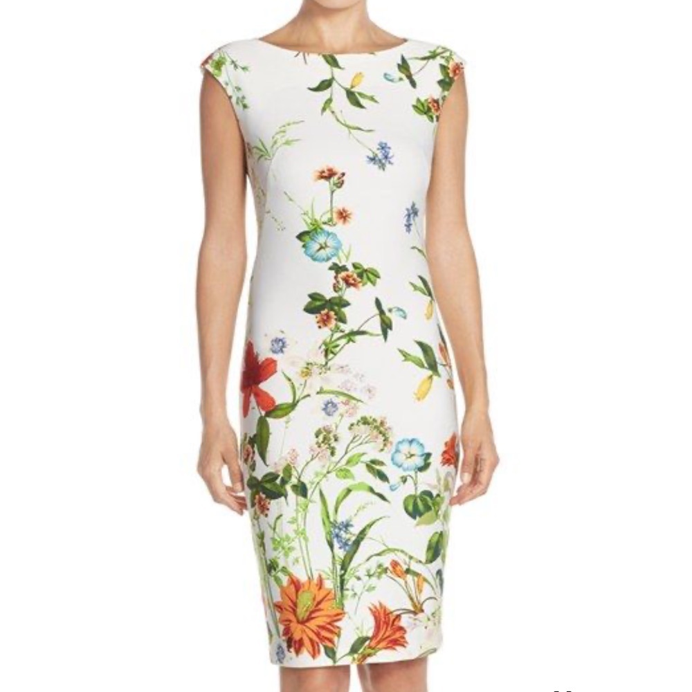 NWT Gabby Skye Floral Scuba Sheath Dress